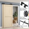 LQKUMJG 10FT Bypass Sliding Barn Door Hardware Kit Upgraded Heavy