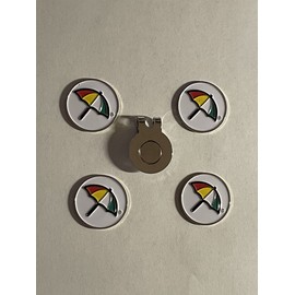 Arnold Palmer Umbrella (4) Arnold Palmer Umbrella 1" Coin Golf Markers W/ Bonus Hat Clip - Quality Made