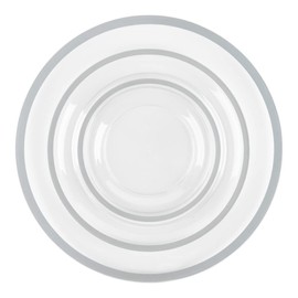 SparkSettings Clear and Silver Plastic Plates, 24 Pack Silver Clear Disposable Plates for Party, Wedding, Includes: 8 Dessert Party Plates 7” and 8 Dinner Plates 10" and 8 Charger Plates 13"