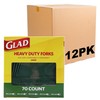 Glad Plastic Heavy Duty Forks, 70ct Green Cutlery Forks |