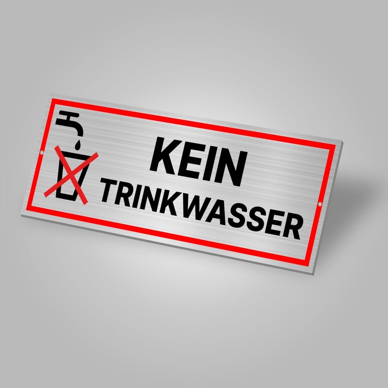 Sign No Drinking Water 15 x 5 cm Weatherproof Aluminium