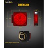 Partsam Pair Slim Square LED Trailer Light Submersible Tail Lights