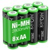 HiQuick 2800mAh AA Rechargeable Batteries High Capacity Performance, Per-Charged 1.2V
