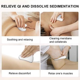 Stainless Steel Gua Sha Gua Sha Facial Tools Metal Gua Sha Guasha (Silver-1*Heart-Shaped)