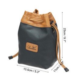 PATIKIL Soft Camera Bag, M Size Waterproof Camera Drawstring Shoulder Bag Lens Pouch Bag Lens Case with Hand Strap for Nikon DSLR Camera Lens Water Cups, Blue