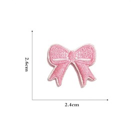 12 Pcs Mini Bow Patches Iron on Pink Coquette Aesthetic Cute Small Bowknot Patch Appliques Self-Adhesive Embroidered Sew on, DIY Craft Decor Clothing Sticker for Backpacks Clothes Dress Hat Jeans
