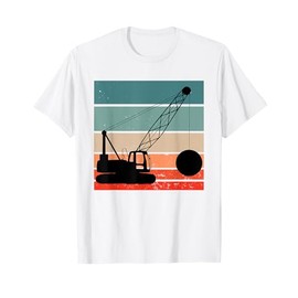 Retro Wrecking Ball Crane Vintage Construction Crane T-Shirt