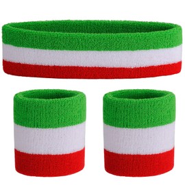 ONUPGO Sweatband Set Sports Headband Wristband Set Sweatbands Terry Cloth Wristband Wrist Sweatband Headbands Moisture Wicking Sweat Absorbing Head Band