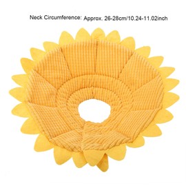 Protective Inflatable Collar for Dogs and Cats Pet Recovery E-Collar Adjustable Cotton Sunflower Elizabeth Collar Neck Cone Recovery Cone Collar Pet Protective Collar for Dog and Cat(26-28cm)