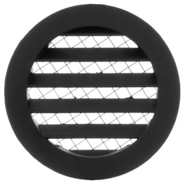 100mm / 4 inch Air Vent Cover - Round Soffit Vent - Louvered Ventilation Grille with Mesh - Aluminum Anthracite