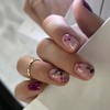 Flower Press on Nails Short Square Fake Nails Fake Nails