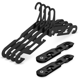 NICEDACK Premium Travel Hangers Foldable, 6 Pack Portable Folding Hangers, Super Bearing Folding Hangers, Durable and High Temperature Folding Hangers Portable, Suitable for Indoor and Outdoor Clothes Folding Hangers (6 Pack Black)