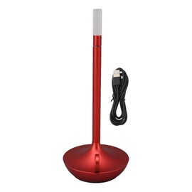 Cordless Table Lamp Innovative Candle Shape 3 Levels Brightness Dimmable Rechargeable LED Desk Lamp Red