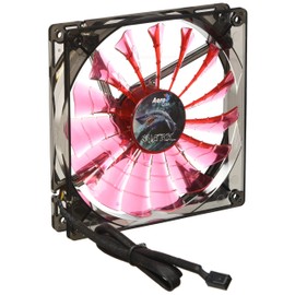 Aerocool Shark 14 cm Quad LED Fan with 15 Blade Fluid Dynamic Bearing - Red