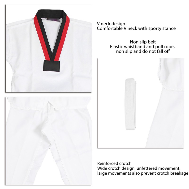 Kids Taekwondo Uniform with Belt Polyester and Cotton Breathable Soft