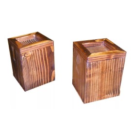 Steve's Gift Shoppe Wood Bed Lifter / Bed Riser Set Of Four/ Four-Inch (4) Lift Height - Made in USA - Clear coat Shillac, With Felt Bottom For Hardwood Flooors