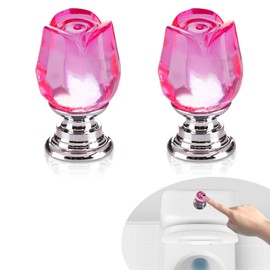 2 x Toilet Push Button Replacement Drawer Pull Handle Toilet Flush Tank Knob for Bathroom (Pink)