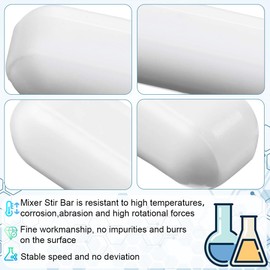 AFCJLTO Set of 4 Magnetic Stirrers with PTFE Coating, White Laboratory Stirrer for Mixers, Stirring Fish & Magnetic Mixers, Ideal Stirring Fish for Laboratory Applications