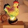 Stained Resin Rooster Table Lamp Night Light LED Animal Night