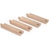 Woodyland Railway Straight Extension Set (Medium, 4-Piece, Multi-Colour)
