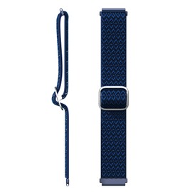 Watch Band Compatible with Garmin Vivoactive 5/Vivomove Trend/Venu Sq 2/Venu Sq 2 Music/Venu 2 Plus Bands,Nylon Elastic Loop stretchy Adjustable Strap Replacement Wristbands (DarkBlue)