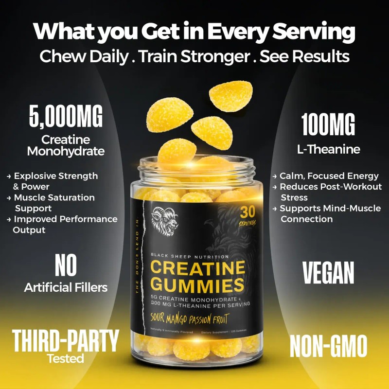 Gomitas Creatina Black Sheep Nutrition, 120 Piezas