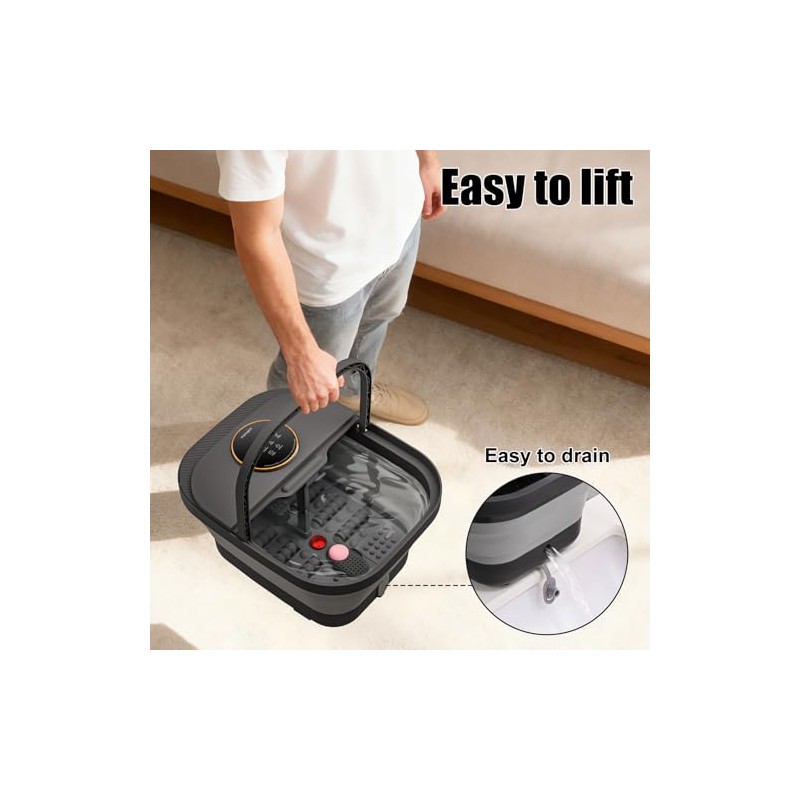 Foot Spa Bath Massager with Heat, Bubble, Temperature Control, Remote