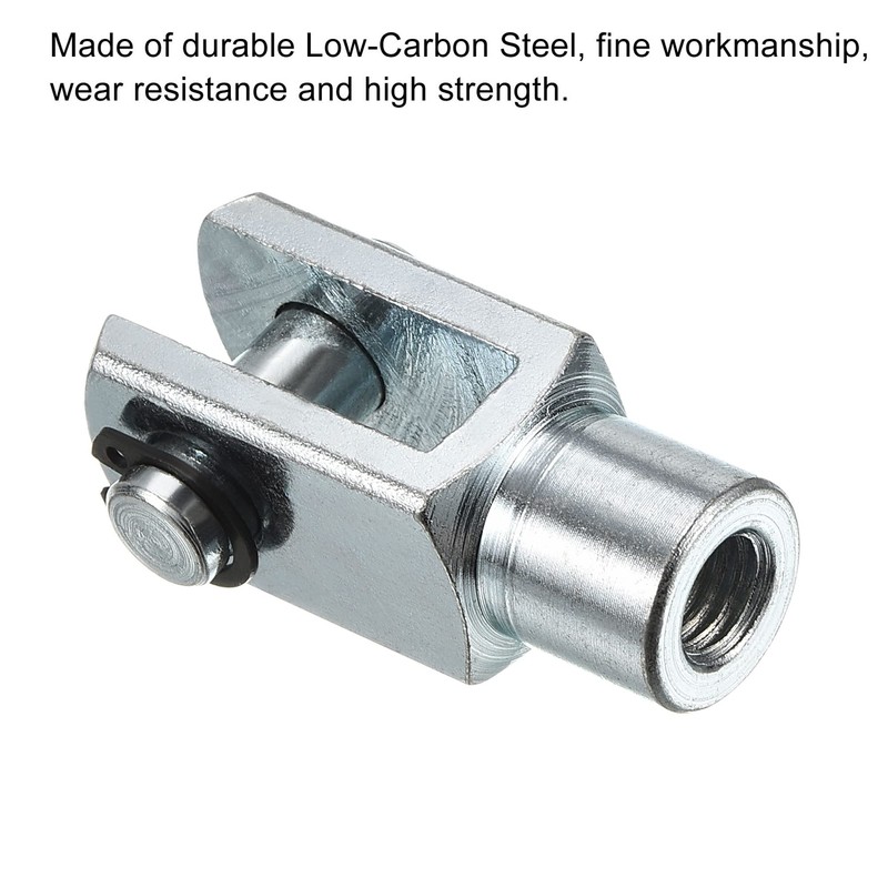 PATIKIL M8x1.25 Air Cylindrical Rod Clevis End, 2 Female Threads,
