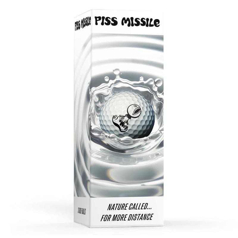 LIMITED EDITION WHITE PISS MISSILE GOLF BALLS 12PK