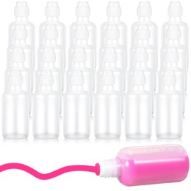 Patelai - 24 botellas vacías de 2 onzas de pintura con punta de esponja, botellas recargables para bingo para graffiti Art Tableros de madera, manualidades, suministros de juego (color blanco)