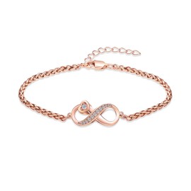 AIWENXI Kristall Infinity Einäscherung Schmuck Urne Armbänder für Asche für Frauen Männer Kristall Herz Gedächtnis Andenken Asche Armreif Schmuck