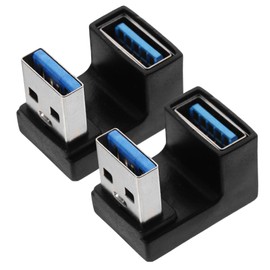 HOMSFOU USB 3.0 Angled USB Adapter 2 Pack 90 Degree Right Angle USB Plug USB Extender U-Shaped Front for Notebook Connection
