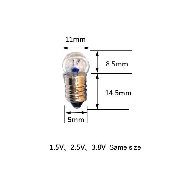 MEETOOT Set of 10pcs Screw Mini Bulb 2.5V and 5pcs