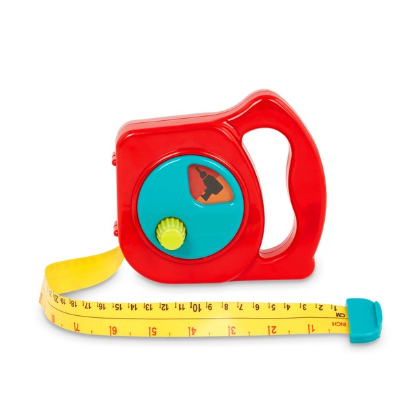 Battat BT4761Z Toy Measuring Tape – Working Reel & Easy-Hold Handle – Tool Discovery Carousel – Inches & Centimeters Units