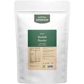 Everyday Superfood Organic Baobab Powder 900g, High Vitamin C, Perfect in Smoothies, Tea and Baking