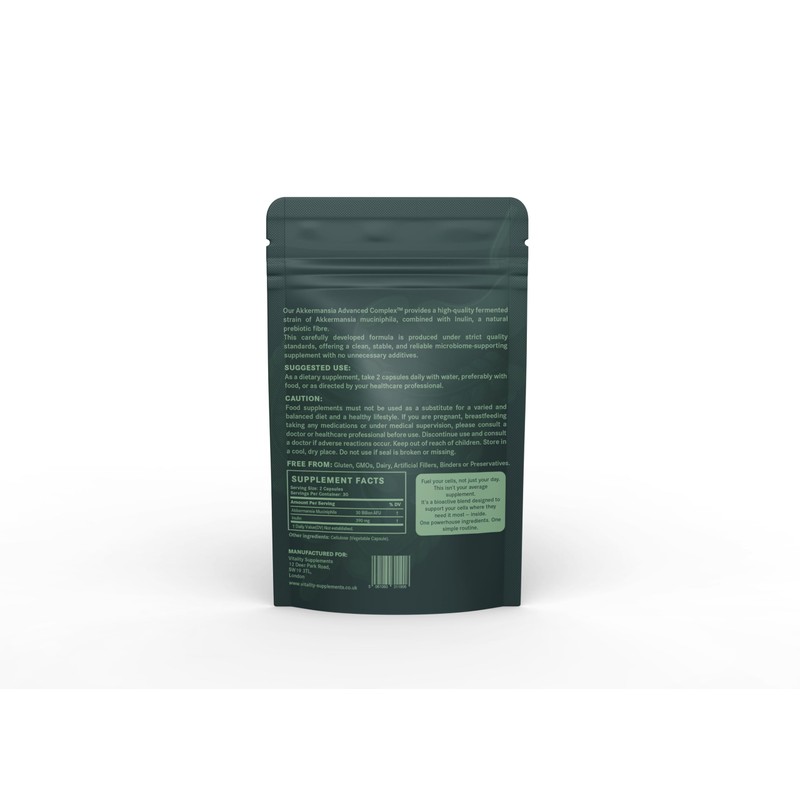 Akkermansia Muciniphila Capsules (30 Billion AFU) with Inulin Prebiotic |