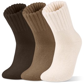 Ruisita 3 Pairs Womens Thermal Socks Thick Knitted Socks Warm Winter Hiking Boot Sock for Women Size 4-8