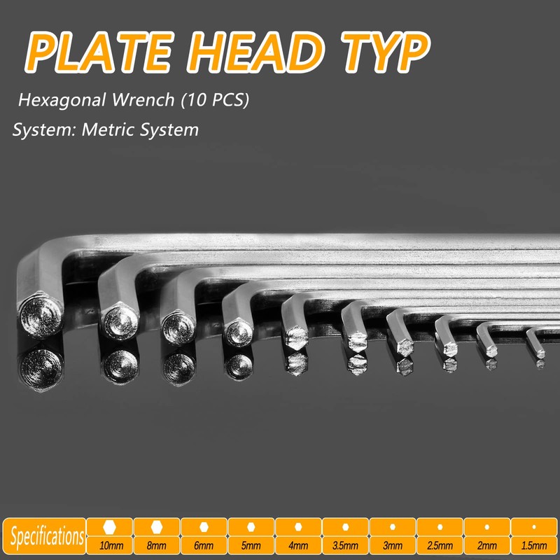Bivethoi Set of 10 Allen Wrench Hex Key from 1.5