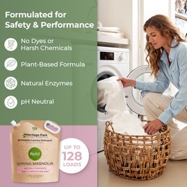 Heritage Park Luxury Laundry Detergent | Dermatologist Tested Plant based Natural & Enzyme Laundry Detergent | Sensitive Skin Friendly - Spring Magnolia (64 fl oz Refill)