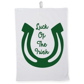 Hippowarehouse Luck Of The Irish Hoof - St Patricks Day Tea Towel Eco Printed Dish Cloth Kitchen accessory 50cmx70cm 100% Cotton