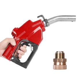 1 Inch Fuel Nozzle Automatic Shut-Off Fuel Injector Nozzle With Fuel Hose Swivel Max Flow Rate 30 Gpm Fuel Transfer Nozzle for Gasoline Oil, Kerosene Biodiesel 3-Notch Hold Open Clip