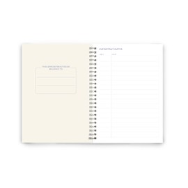 Appointment Book - Undated Hourly Schedule with 30 Minute Slots - 52 Weeks to View - A5 Size with tactile ‘Velvet Soft Touch’ Cover - Double Strength Chrome Wire - 100gsm quality white paper