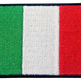 EmbTao Italy Flag Embroidered Patch Italian Iron On Sew On National Emblem
