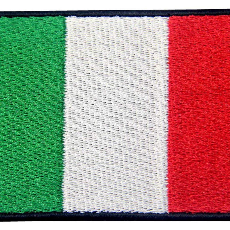 EmbTao Italy Flag Embroidered Patch Italian Iron On Sew On