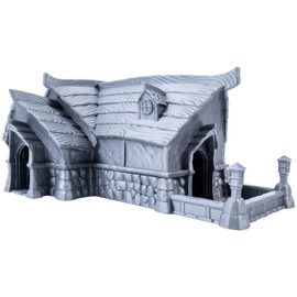 3D Vikings Fishing Village Tavern, Scale 28/32 mm, Unpainted, Perfect for Role Play, Dungeons & Dragons, Warhammer and Other Miniature Games