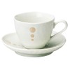 Soho Kiln 751-52-463 Coffee Cup, Dot, Cup & Saucer, White,