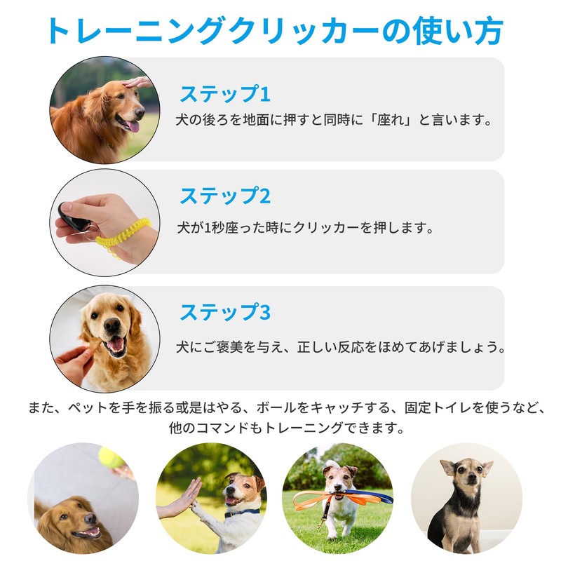 CAPASTEC Clicker Training, For Dogs, Quiet Design, ABS+Stainless Steel +
