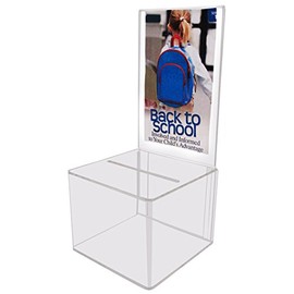 Clear Acrylic Display Donation Box - Ballot Box - Ticket Box - Suggestion Box ~(2 Pack)