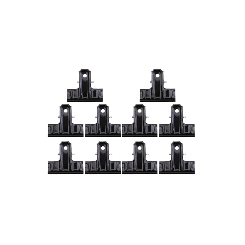SUNTRADE Metal Binder Clips, Black, 10 Pack, Large Size for