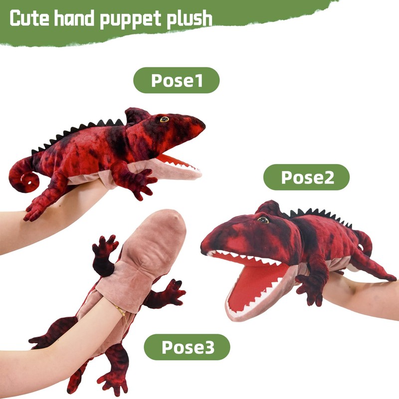 Lilizzhoumax Simulation lizard Hand Puppet Plush Toy Stuffed Animal handpuppet